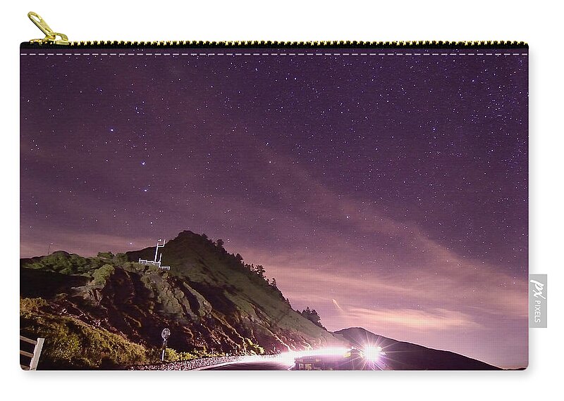 Scenics Zip Pouch featuring the photograph Star On Mountain Hill by Ming-chung's Photo