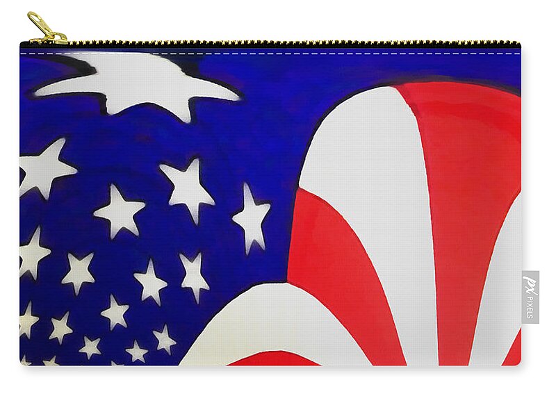 Stars And Stripes Zip Pouch featuring the digital art Stars and Stripes by Ernest Echols