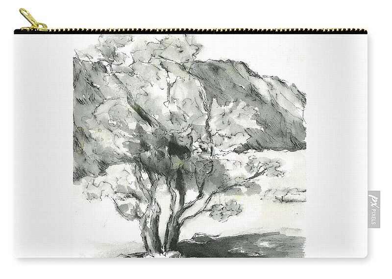 Mountains Carry-all Pouch featuring the painting Graceful Smoketree by Maria Hunt