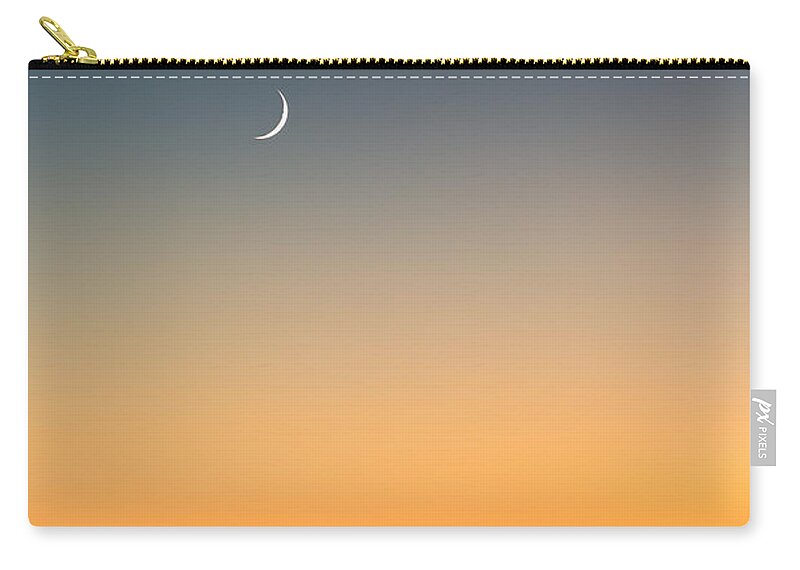 America Zip Pouch featuring the photograph Statue of Liberty under a crescent moon by Mihai Andritoiu