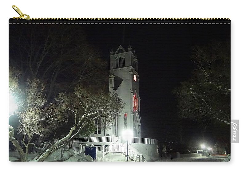 Mackinac Island Zip Pouch featuring the photograph Ste. Anne Catholic Church by Keith Stokes