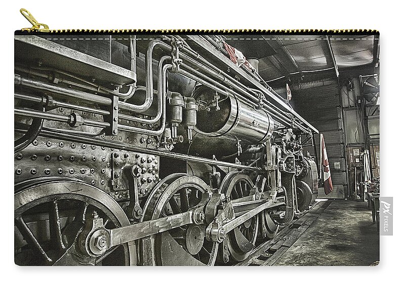 Steam Zip Pouch featuring the photograph Steam Locomotive 2141 by Theresa Tahara