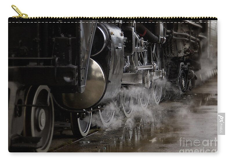 Train Zip Pouch featuring the photograph Steam Wheels by Dennis Hedberg