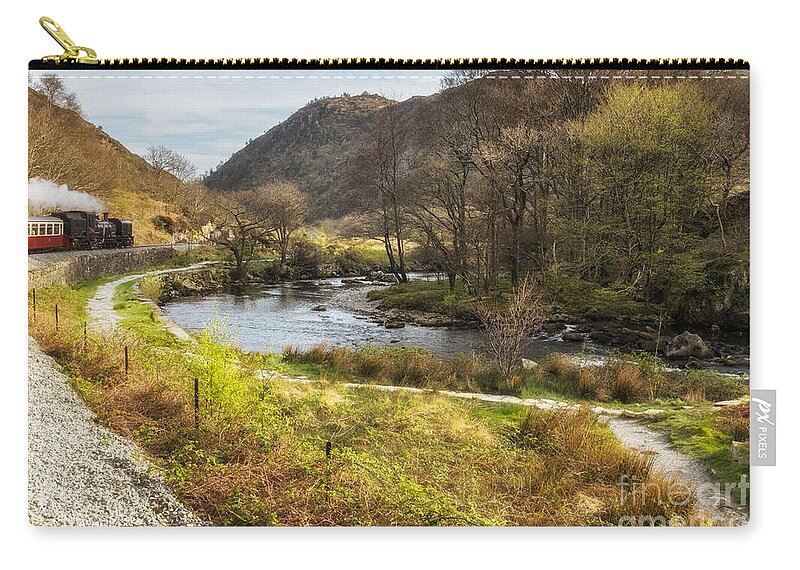 Wales Zip Pouch featuring the photograph Steaming from Caernarfon to Porthmadog by Ann Garrett