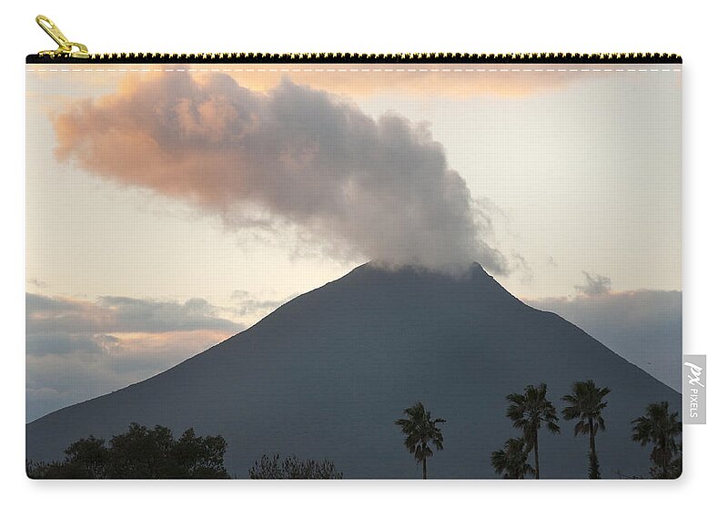 Kevin Schafer Zip Pouch featuring the photograph Steaming Volcano At Sunset Mount by Kevin Schafer