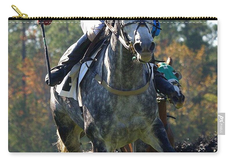 Steeplechase Zip Pouch featuring the photograph Steeplechase by Robert L Jackson