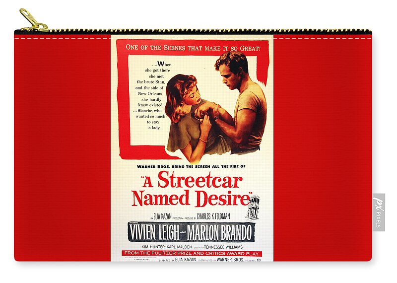 Movie Poster Zip Pouch featuring the photograph Stellaaaaa - A Streetcar Named Desire by Debbie Oppermann