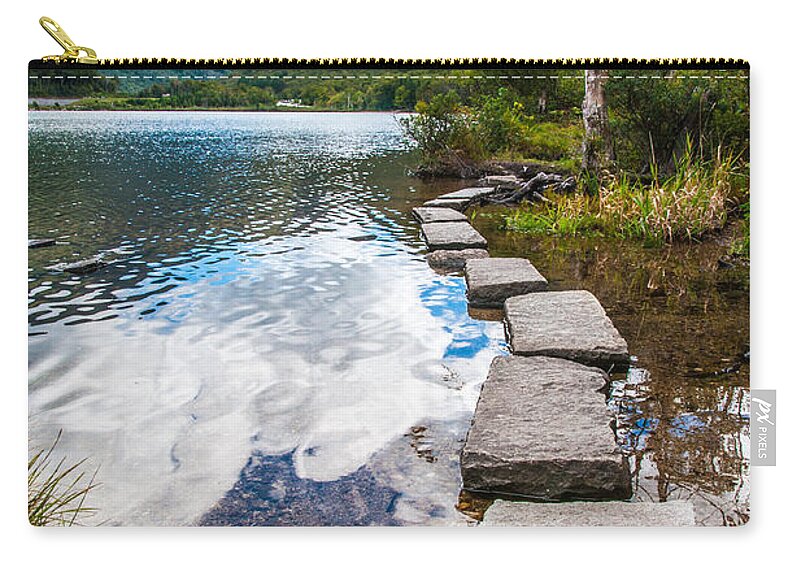 New Hampshire Zip Pouch featuring the photograph Stepping Stones by Kristopher Schoenleber