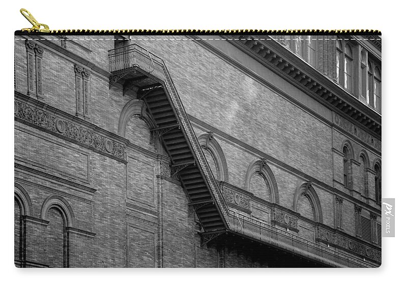 Seventh Avenue Zip Pouch featuring the photograph Steps on 7th Avenue - New York by Marianna Mills