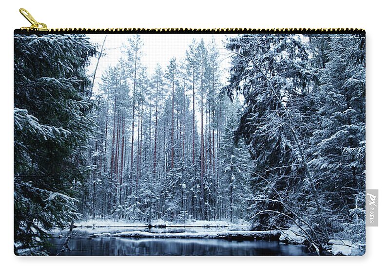 Scenics Zip Pouch featuring the photograph Still Flowing by Petri Karvonen @ Getty Images