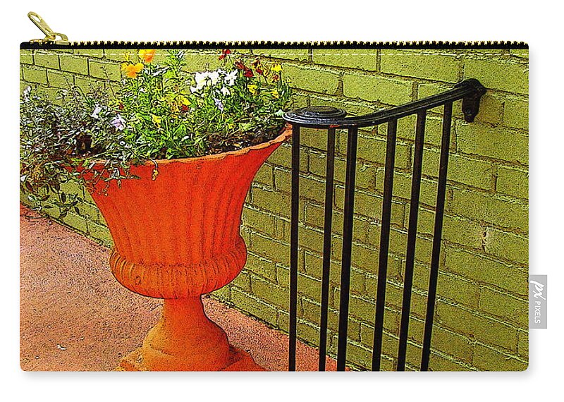Fine Art Zip Pouch featuring the photograph Still Life in Colorful Alley by Rodney Lee Williams