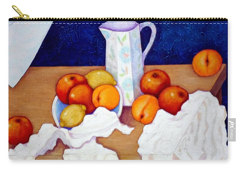 Cezanne Zip Pouch featuring the painting Still life in honor of Cezanne  by Madalena Lobao-Tello