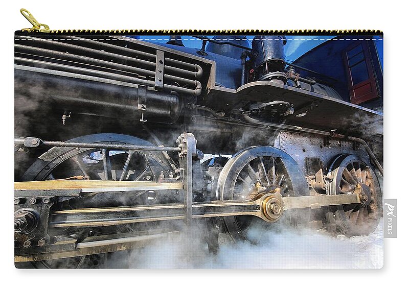 Trains Zip Pouch featuring the photograph Stokin-Tokin by Robert McCubbin