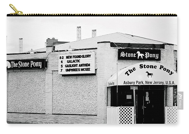 Stone Pony Zip Pouch featuring the photograph Stone Pony Asbury Park NJ by Terry DeLuco