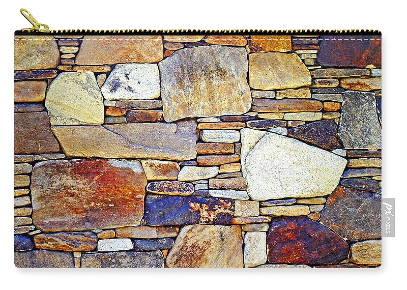 Duane Mccullough Zip Pouch featuring the photograph Stone Wall 3 by Duane McCullough