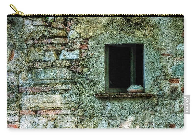 Italy Zip Pouch featuring the photograph Stone Window by George Buxbaum