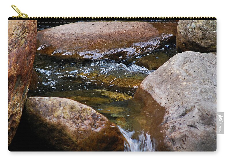 Creek Zip Pouch featuring the photograph Stones Flow by Christi Kraft