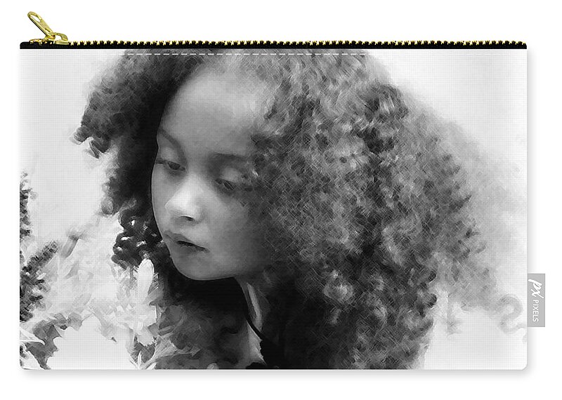 Black And White Zip Pouch featuring the photograph Stop to Smell the Roses by Jodie Marie Anne Richardson Traugott     aka jm-ART