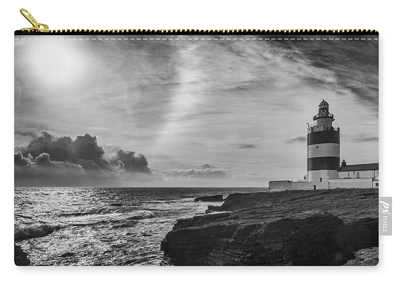 Hook Zip Pouch featuring the photograph Storm approaching Hook Head by Nigel R Bell