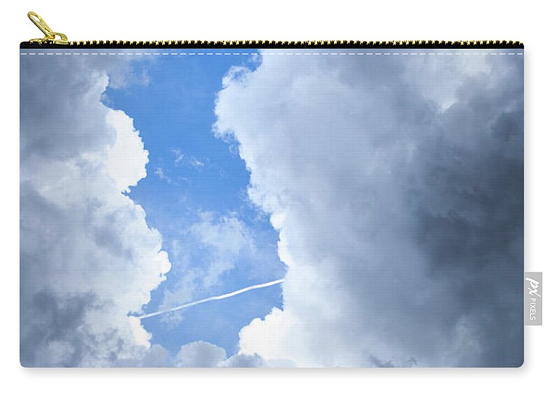 Clear Sky Zip Pouch featuring the photograph Storm Cloud Opening by Stratol