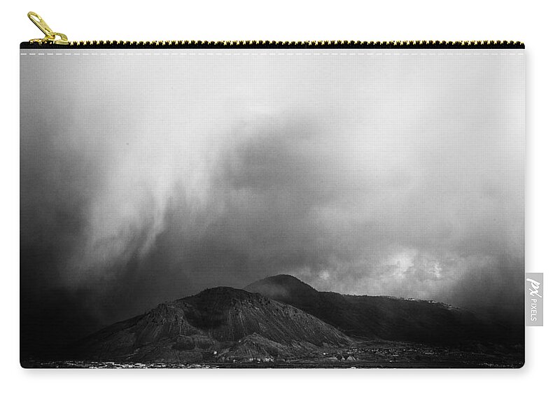 Film Noir Zip Pouch featuring the photograph Storm Over Mt Paul by Theresa Tahara