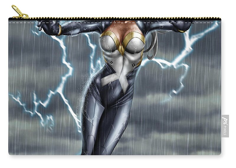  Zip Pouch featuring the painting Storm by Pete Tapang