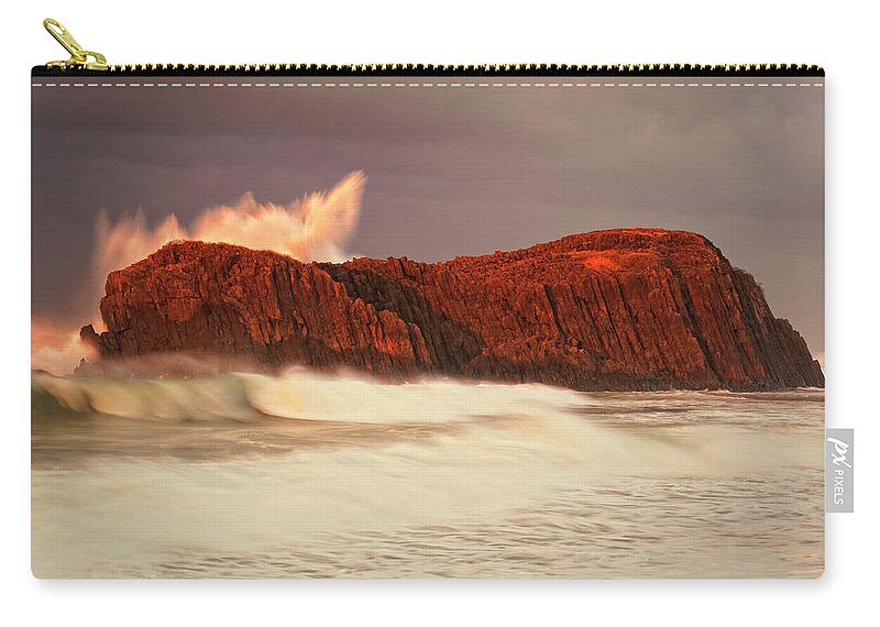 Scenics Zip Pouch featuring the photograph Stormy Day At Tateiwa View From The West by Seiji Nakai