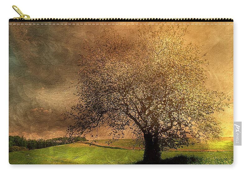 Blossom Zip Pouch featuring the painting Stormy Weather by Georgiana Romanovna
