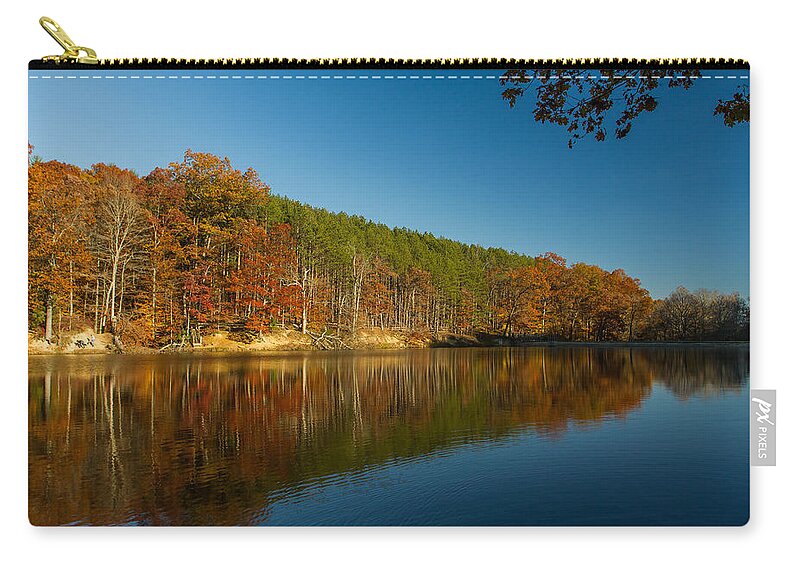 Indiana Carry-all Pouch featuring the photograph Strahl Lake - Brown County State Park by Ron Pate