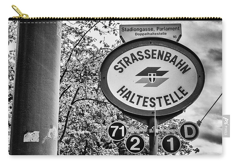 Austria Zip Pouch featuring the photograph Strassenbahn Haltestelle by Pablo Lopez