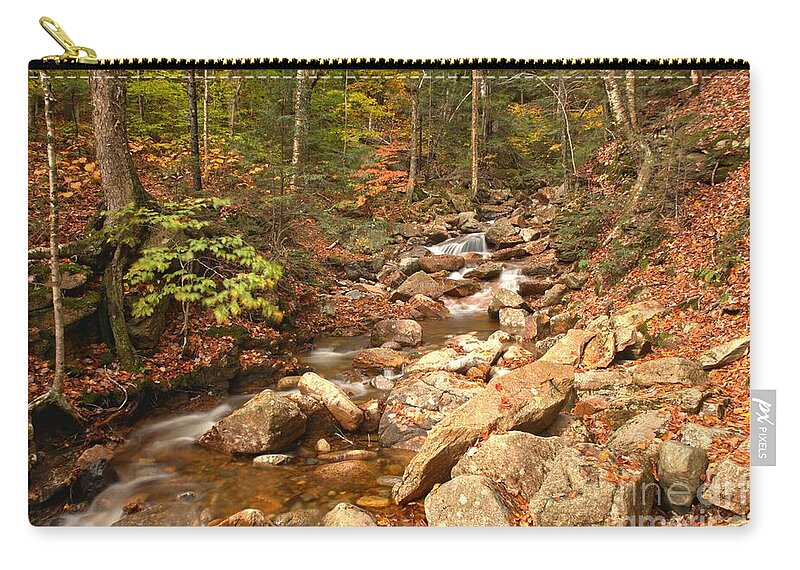Franconia Notch Zip Pouch featuring the photograph Streaming Through Franconia Notch by Adam Jewell