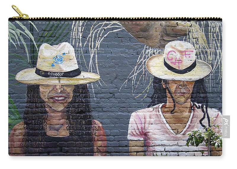 Street Art Zip Pouch featuring the photograph Street Art Ecuador.3 by Kurt Van Wagner