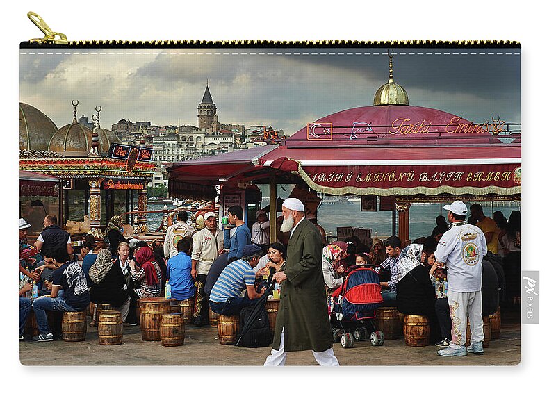 Istanbul Carry-all Pouch featuring the photograph Street Food On The Golden Horn, Istanbul by Andrea Pistolesi