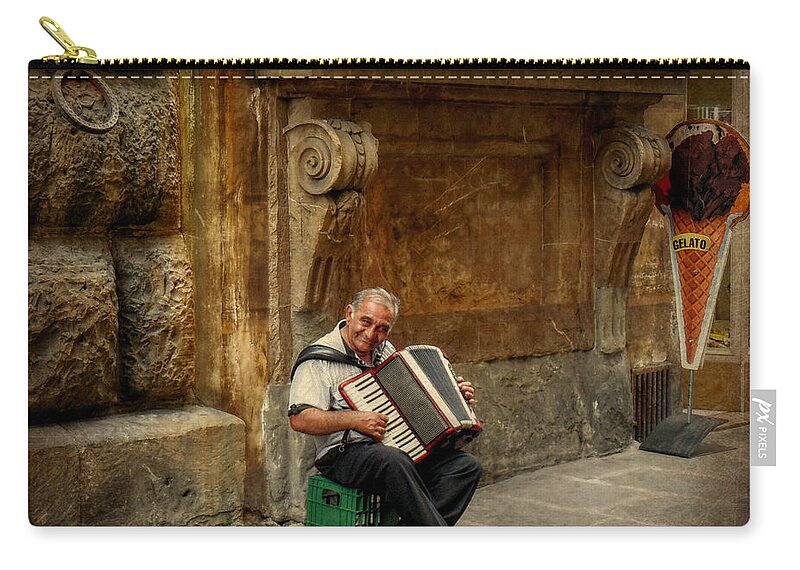 Italy Zip Pouch featuring the digital art Street Music by Valerie Reeves