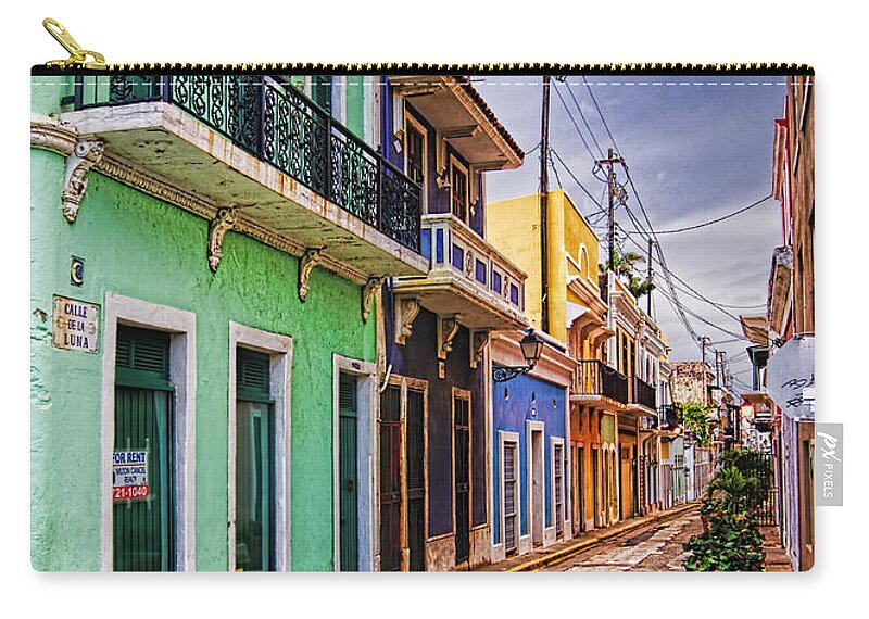 Old San Juan Zip Pouch featuring the photograph Streets of Old San Juan by Olga Hamilton