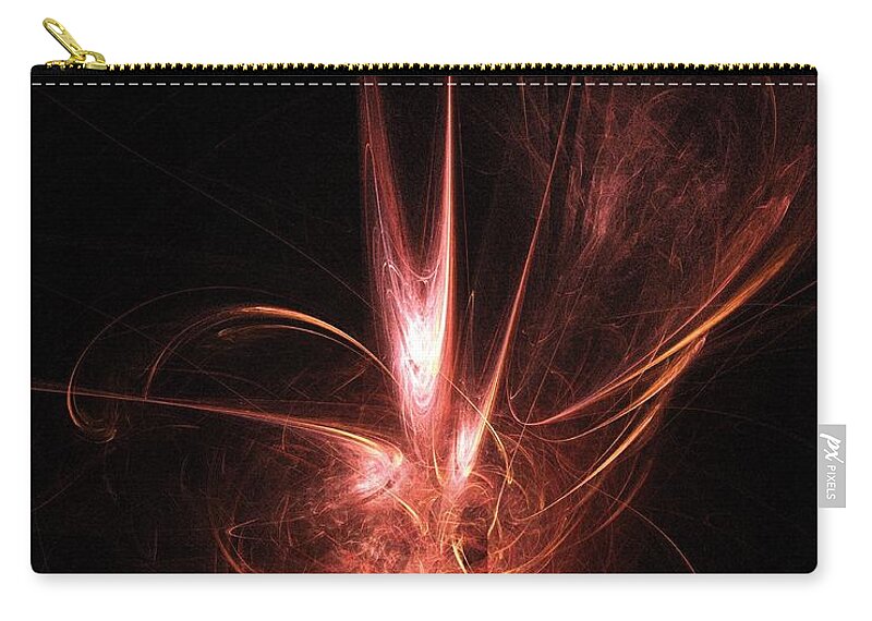 Flame Zip Pouch featuring the digital art Strike by Elizabeth McTaggart