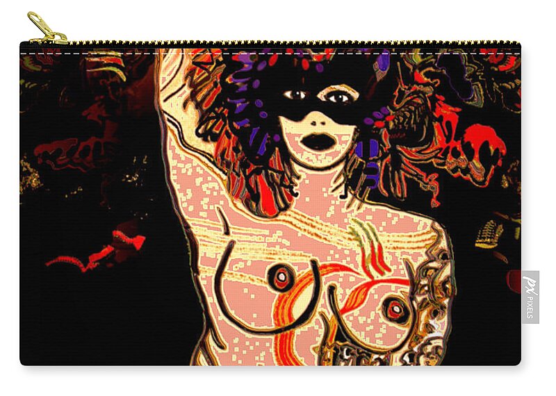 Nudes Zip Pouch featuring the mixed media Strip Tease by Natalie Holland