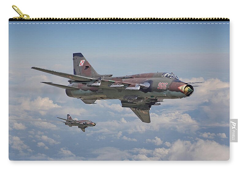 Aircraft Zip Pouch featuring the photograph Su22 - Cold War Warrior by Pat Speirs