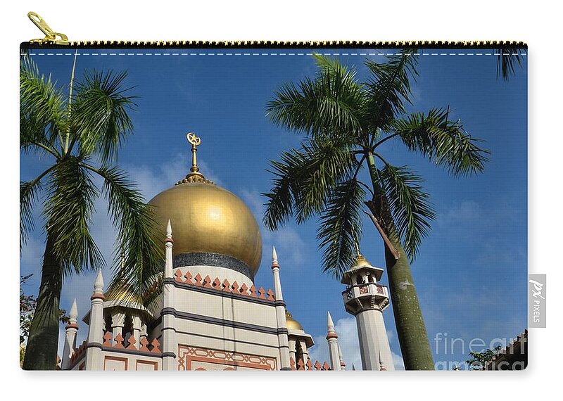 Sultan Zip Pouch featuring the photograph Sultan Masjid mosque Singapore by Imran Ahmed
