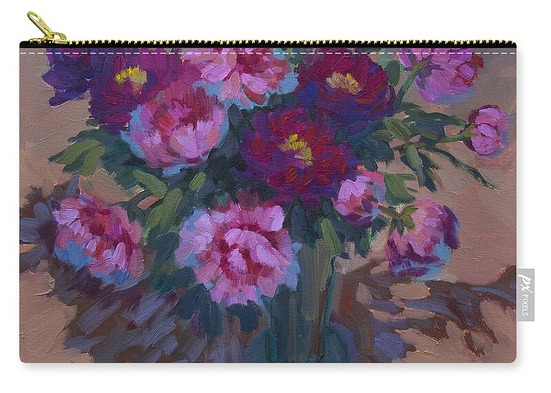 Summer Zip Pouch featuring the painting Summer Bouquet by Diane McClary