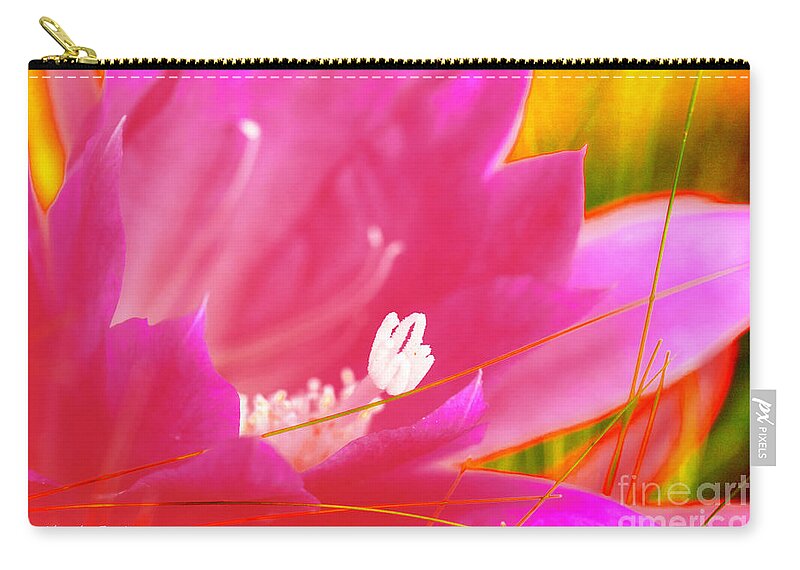 Summer Zip Pouch featuring the photograph Summer Cactus Bloom by Tap On Photo
