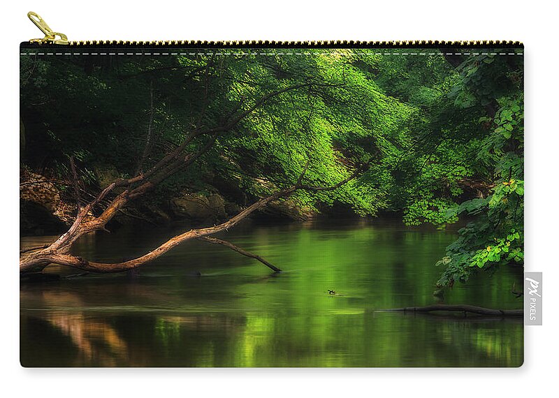 Green Zip Pouch featuring the photograph Summer Green by Bill Wakeley