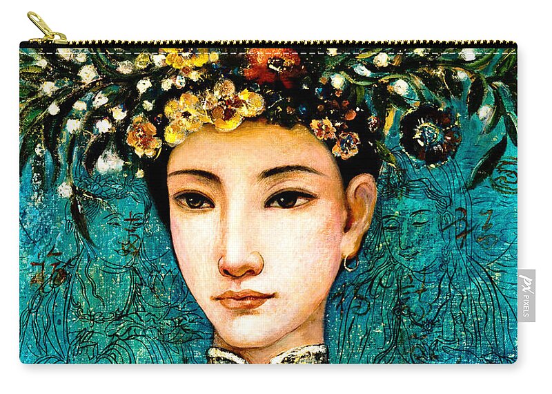 Shijun Carry-all Pouch featuring the painting Summer II by Shijun Munns
