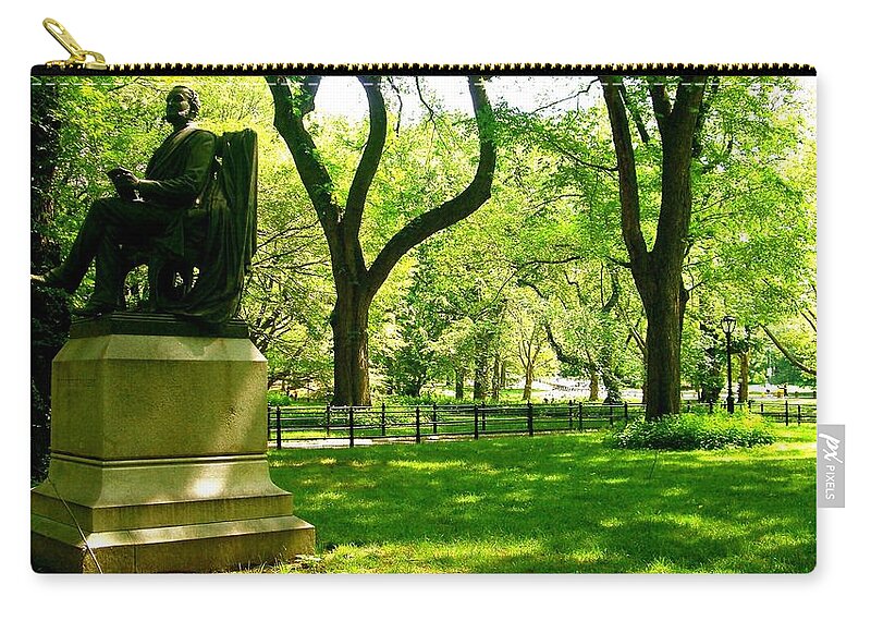 Central Park Prints Zip Pouch featuring the photograph Summer in Central Park Manhattan by Monique Wegmueller