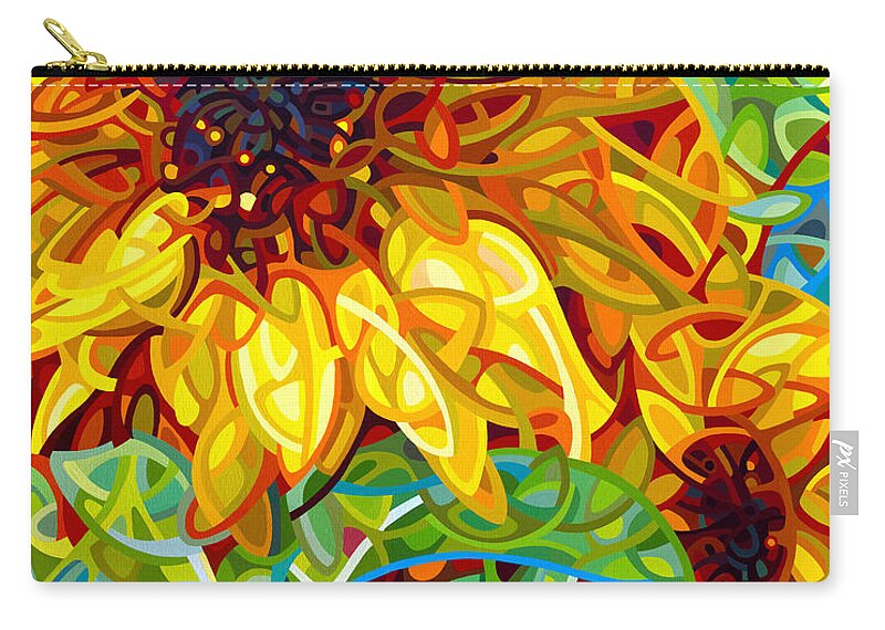 Summer Zip Pouch featuring the painting Summer in the Garden by Mandy Budan