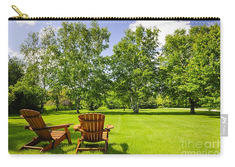 Chairs Zip Pouch featuring the photograph Summer relaxing 5 by Elena Elisseeva