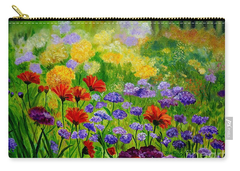 Flowers Zip Pouch featuring the painting Summer Show by Julie Brugh Riffey