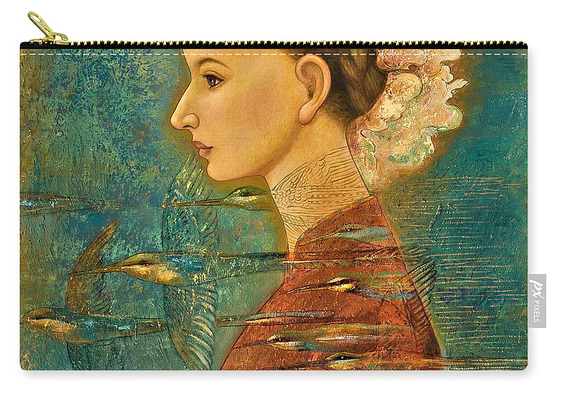 Figurative Carry-all Pouch featuring the painting Summer Song by Shijun Munns
