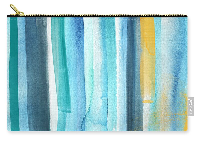 Water Zip Pouch featuring the painting Summer Surf- Abstract Painting by Linda Woods