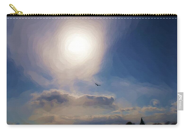 Landscape Zip Pouch featuring the digital art Sun and skies by Elena Perelman